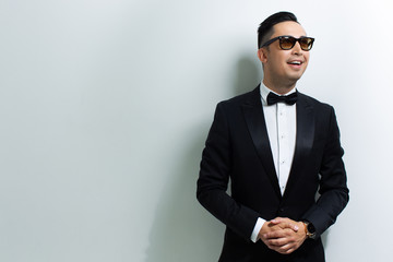 man in suit on white background