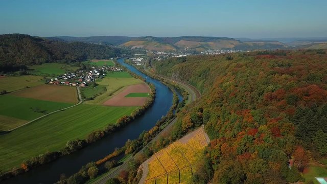 Aerial view of the vineyard estate Saarstein near Serrig, Saar River, Saar Valley near Saarburg, Rhineland-Palatinate, Germany