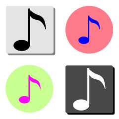 Music note. flat vector icon