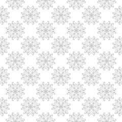 Floral seamless pattern. Gray and white background