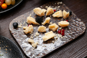 Cheese plate with berries