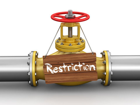 Pipeline with Restriction. Image with clipping path