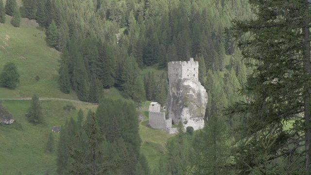 View of Castello di Andraz, Province of Bolzano, Dolomites, Italy, Europe