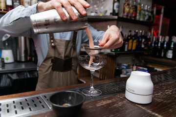 Barman preparing cocktail