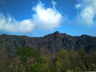 View of the crater of the volcano Vesuvius