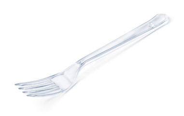 Transparent disposable plastic fork