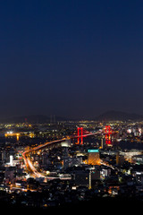 若戸大橋の夜景　北九州市高塔山