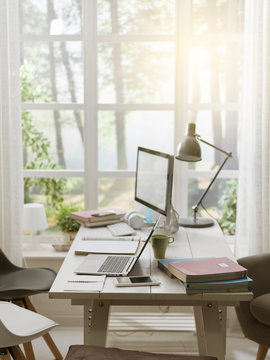 Student Room With Desk And Computer