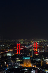 Fototapeta na wymiar 若戸大橋の夜景　北九州市高塔山
