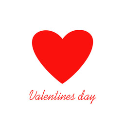 Simple lines in the shape of a heart red for Valentine's Day. Creative design concept. Vector illustration.  Copy space for text.