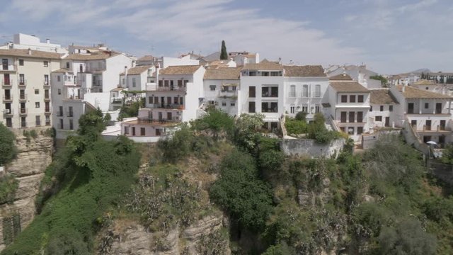 View of town, Jardines De Cuenca and countryside from South Ronda, Ronda, Andalucia, Spain, Europe