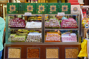 Sweets in the Egyptian Spice Market Istanbul