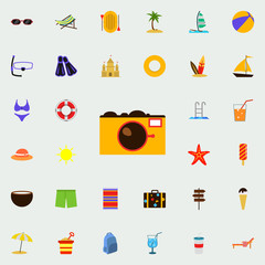 camera flat icon. colored Summer icons universal set for web and mobile