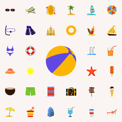 beach ball flat icon. colored Summer icons universal set for web and mobile