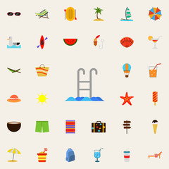 stairs to the pool flat icon. colored Summer icons universal set for web and mobile