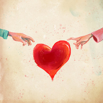 dita toccano il cuore san valentino