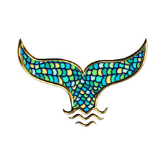Mermaid tail, Aquarius, fishtail, whale, fish fin