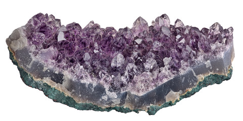 isolated light lilac color amethyst in geode
