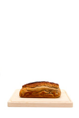Homemade fresh plumcake isolated on white background