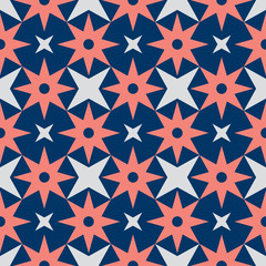 Decorative pattern for the background, tile and textiles..It is assembled from modular parts. Vector. Seamless.