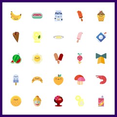25 freshness icon. Vector illustration freshness set. ice cream and limonade icons for freshness works