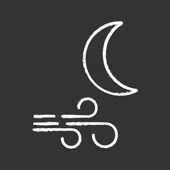 Clear windy night chalk icon