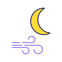 Clear windy night color icon