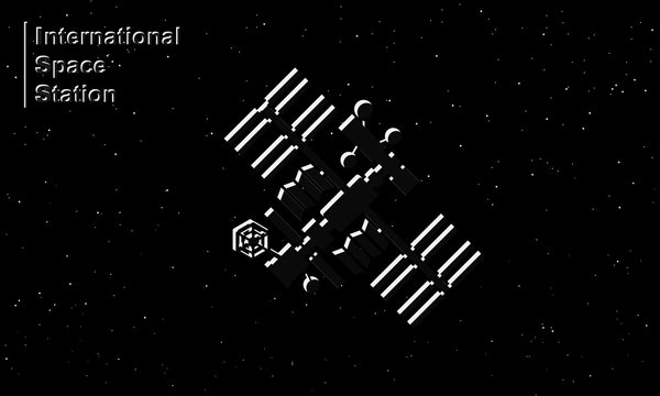 ISS Realistic Vector Illustration.