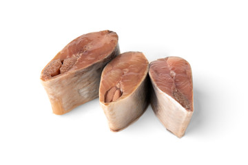 Salted herring isolated on white background. 