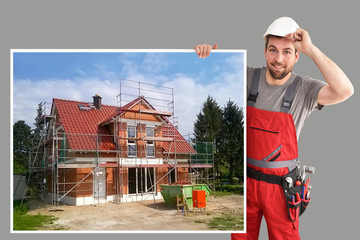 craftsman/ construction worker/ worker - repair and construction at home // Bauarbeiter Baustelle...