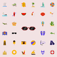 sunglasses flat icon. colored Summer icons universal set for web and mobile