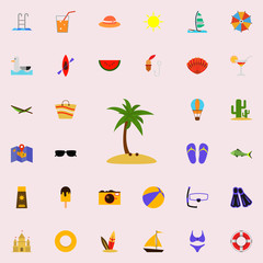 coconut tree flat icon. colored Summer icons universal set for web and mobile