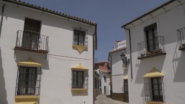 Whitewashed houses near in Plaza Duquesa de Parcent, Ronda, Andalucia, Spain, Europe