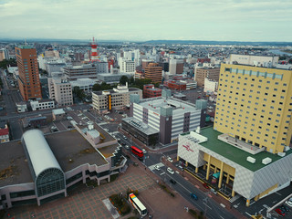 釧路市の都市景観空撮