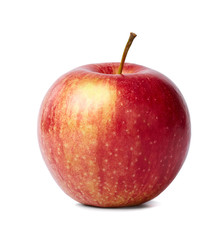 Red fresh apple isolated on white background.
