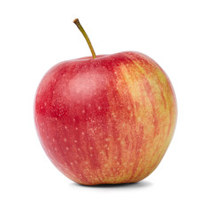 Red fresh apple isolated on white background.