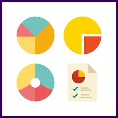 4 infographics icon. Vector illustration infographics set. pie chart icons for infographics works