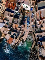 Fototapeta na wymiar Aerial view of Cinque Terre, Riomaggiore, Italy.