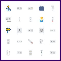 Fototapeta premium 25 cell icon. Vector illustration cell set. socket and usb cable icons for cell works