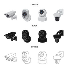 Vector design of cctv and camera icon. Collection of cctv and system stock vector illustration.