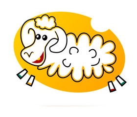 Mouton sur fond jaune