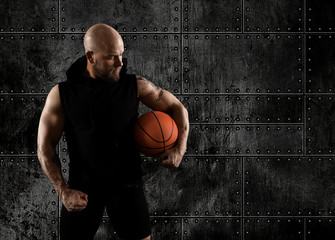 Men street basketball player