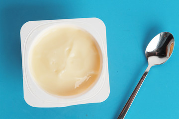 custard packed in plastic container
