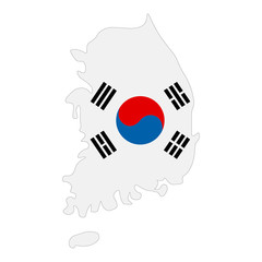 map of South Korea - flag