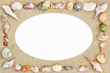 Frame made ​​from seashells