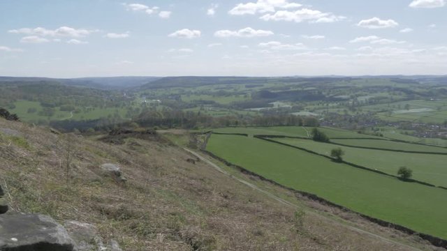 View from Baslow Edge, Baslow, Peak District National Park, Derbyshire, England, United Kingdom, Europe