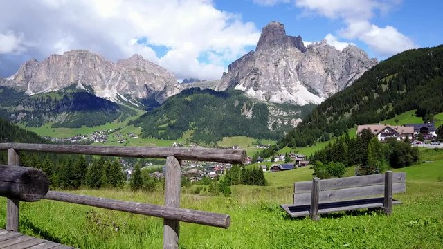View toward Corvara, Badia, Province of Belluno, Veneto, Italian Dolomites, Italy, Europe
