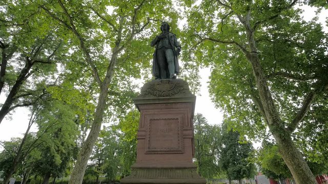 Statue of Friedrich Schiller on Schillerhoehe Height, Marbach am Neckar, Neckar Valley, Baden-Wuerttemberg, Germany