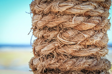 Stylishly beautiful rope background sea in nature