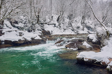 Landscape with river in the winter